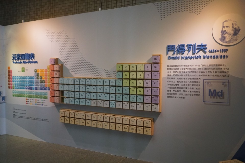 入口展示區-元素週期表牆。(記者高秋敏翻攝)