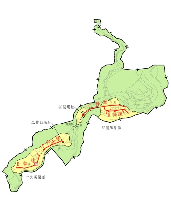 谷關汙水下水道系統圖。(記者張越安翻攝)