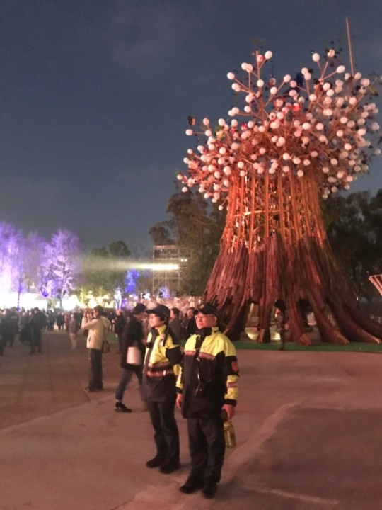 圖文: 2020台灣燈會在台中璀璨開燈警局強化維安燈會遊客心安。（孫崇文/攝）