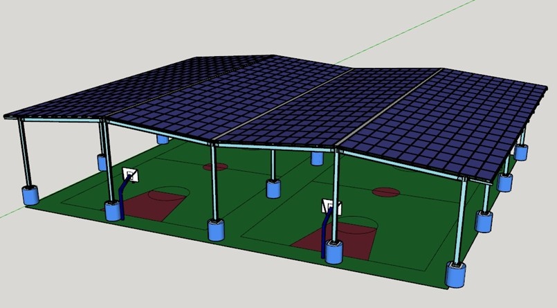 台中首座太陽能光電風雨球場模擬圖。(記者高秋敏翻攝)