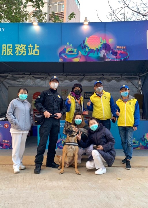 中市警犬隊投入台灣燈會 維安防疫滴水不漏。(記者劉明福翻攝)