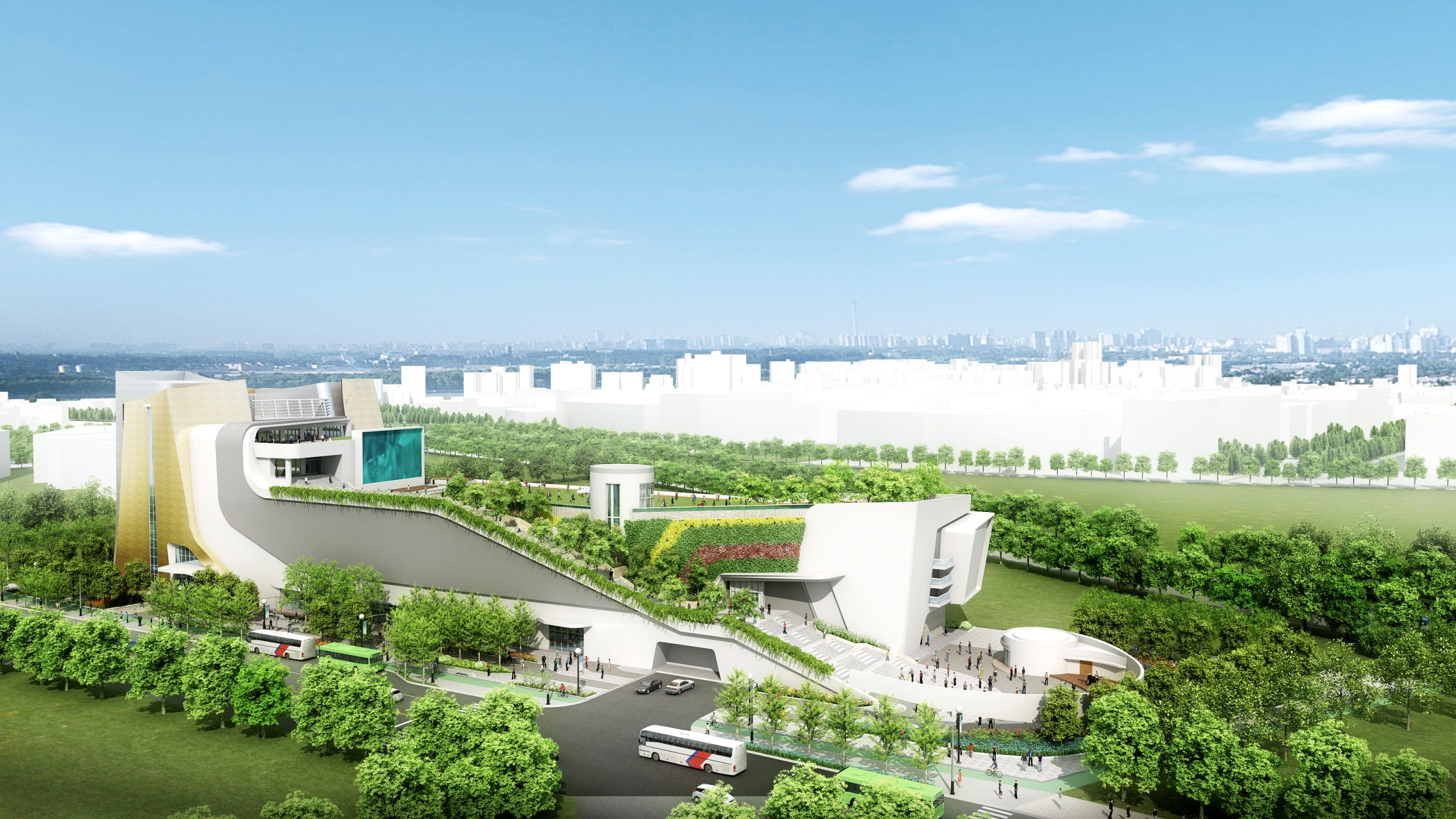 中台灣電影中心與國漫館合建案_建築外觀模擬圖。(記者林俊為翻攝)