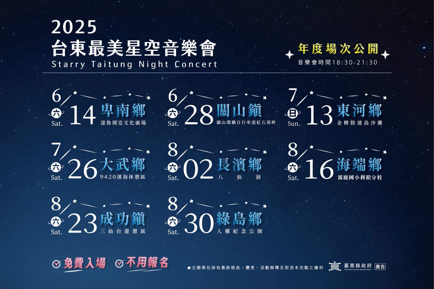 受連日大雨影響 2025台東最美星空音樂會東河場宣布延期