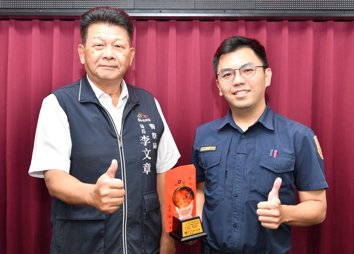 黃思凱尋獲離家弱勢女子        李文章公開表揚豎指稱讚