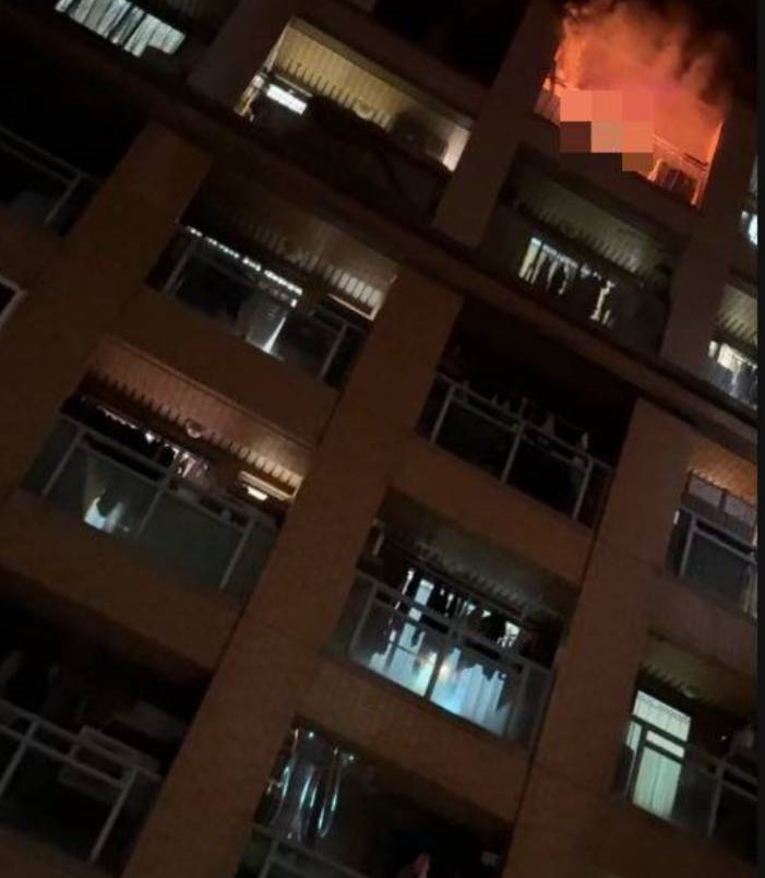 深夜惡火降臨九樓住處             男子受困陽臺活被燒死