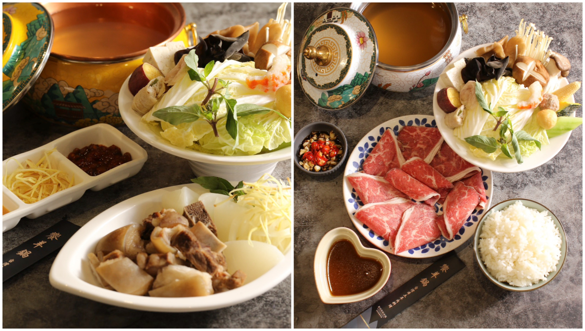 帶皮山羊鍋和汕頭沙茶火鍋，肉質鮮美、湯頭甘甜，深受饕客們喜愛。圖/饗羊鍋提供