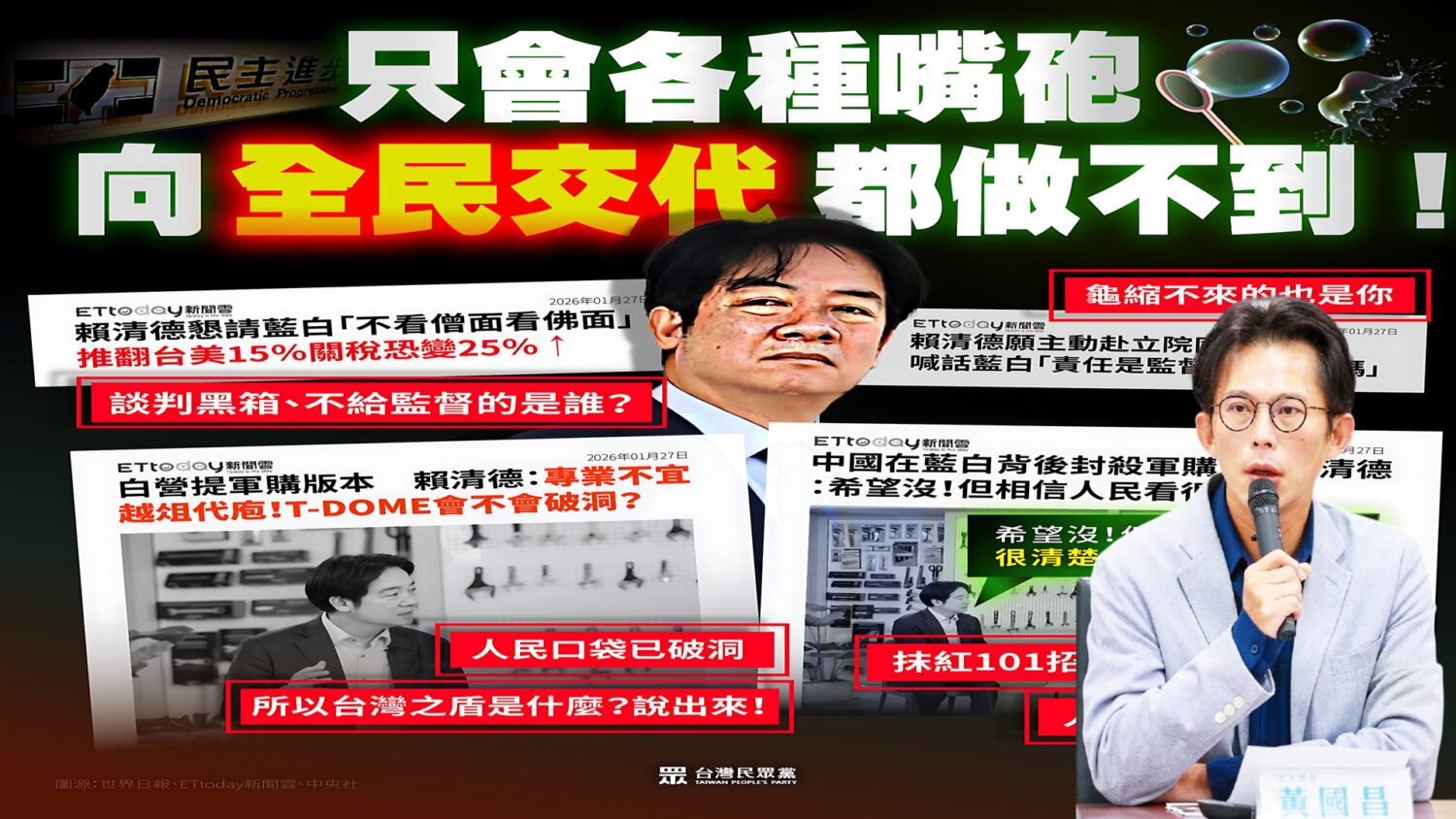 從國情報告到對美談判：賴總統想要什麼樣的國會？