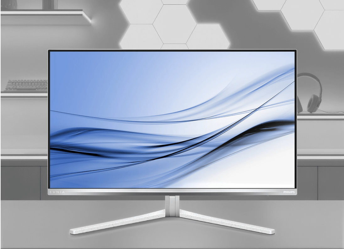 （圖說：Philips Evnia 27M2N8800 採用極簡外觀設計，搭配高解析顯示畫面，呈現清晰細膩的視覺效果。圖片來源／Philips原廠提供）