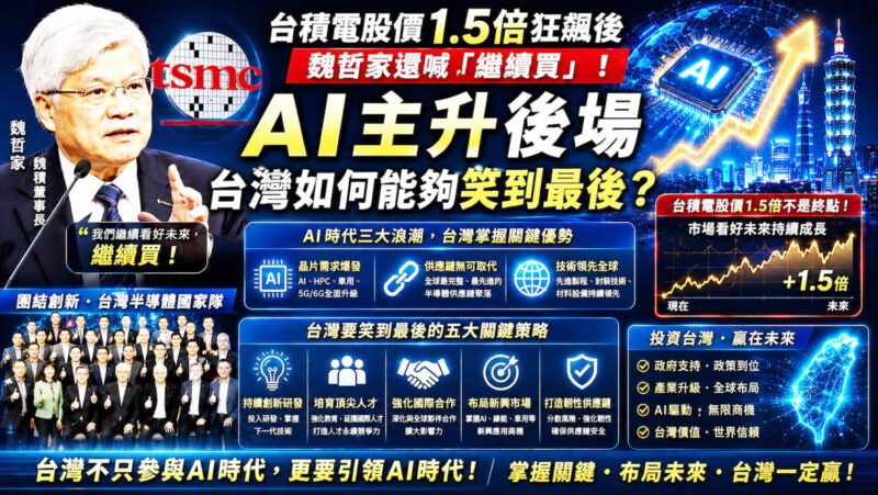 AI主升段後場台灣機會?  台積電 1.5倍成長盛宴夯