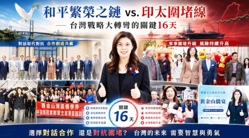 鄭麗文訪美兩岸和平繁榮之鏈  台灣不該只是大國博弈的棋子